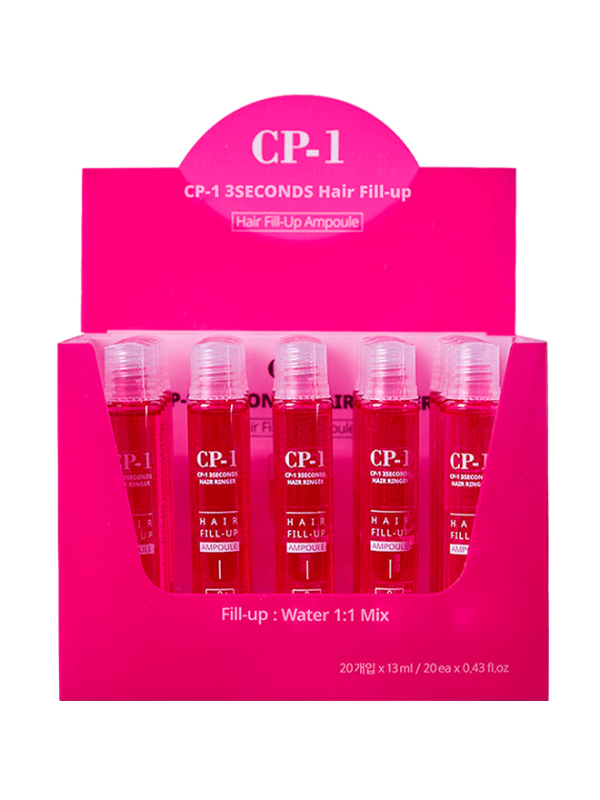 CP-1 3 Seconds Hair Ringer Hair Fill-Up atkuriamoji plaukų ampulė 13 ml baltame fone