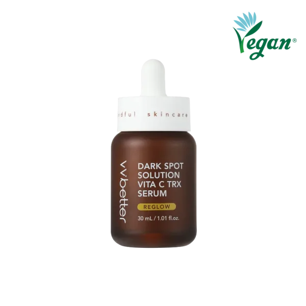 1 VVBetter Dark Spot Solution Vita C TRX skaistinantis veido serumas 30 ml baltame fone