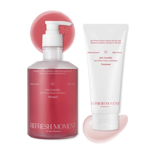 67b363f234fcca7417349d17-refresh-moment-perfume-shampoo FREEMOMENT Jeju Camellia parfumuotas plaukų priežiūros rinkinys su šampūnu ir kondicionieriumi