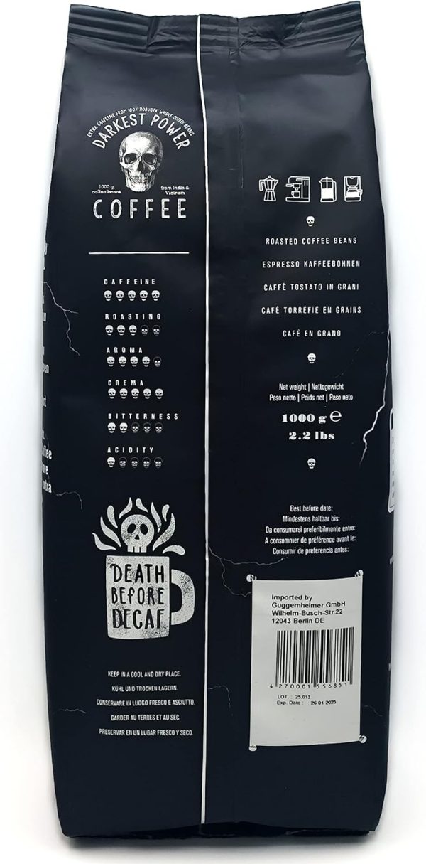 Darkest Power Coffee 100 % Robusta kavos pupelės 1 kg | Norei