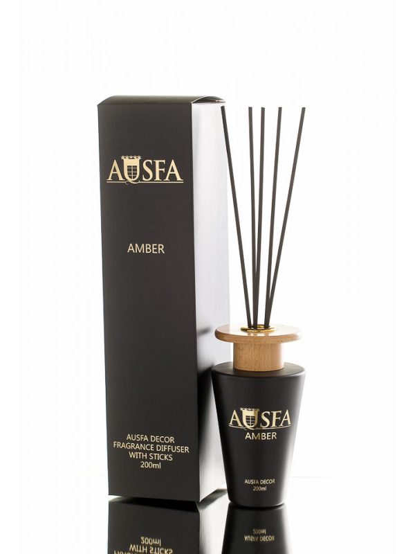AUSFA DECOR Amber namų kvapas su lazdelėmis 200 ml