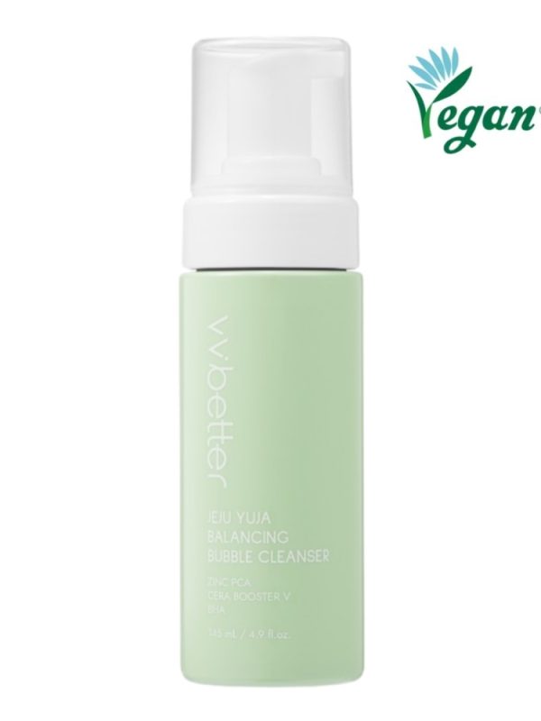 VVBetter Jeju Yuja Balancing putojantis veido prausiklis 145 ml baltame fone